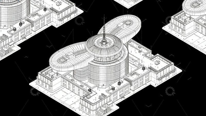 高清大图下载【趣麦麦图】科幻建筑线稿设计图