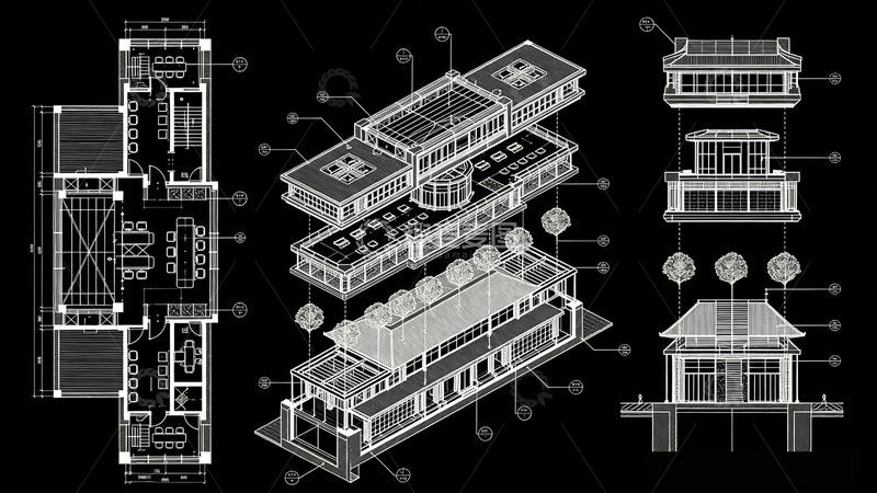 高清大图下载【趣麦麦图】-建筑结构设计蓝图