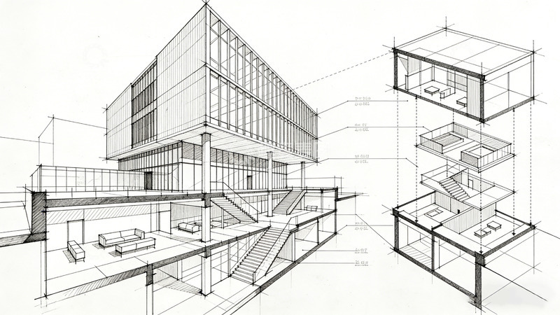 高清大图下载【趣麦麦图】现代建筑草图设计
