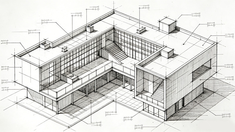 高清大图下载【趣麦麦图】建筑草图设计现代风格透视图