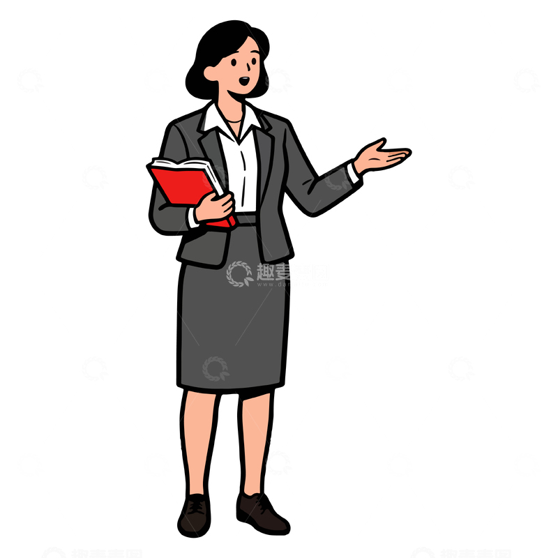 源文件下载【趣麦麦图】卡通女性演讲矢量素材