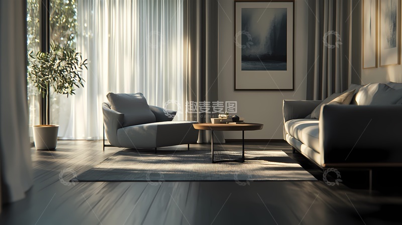 高清大图下载【趣麦麦图】现代简约客厅装修设计效果