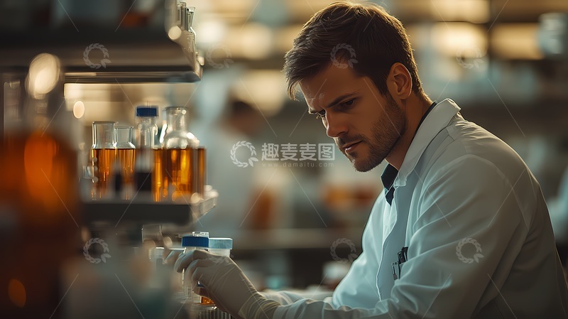 高清大图下载【趣麦麦图】【标题】实验室科研专注工作场景