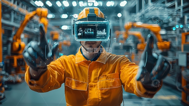 高清大图下载【趣麦麦图】工业VR技术操作现场