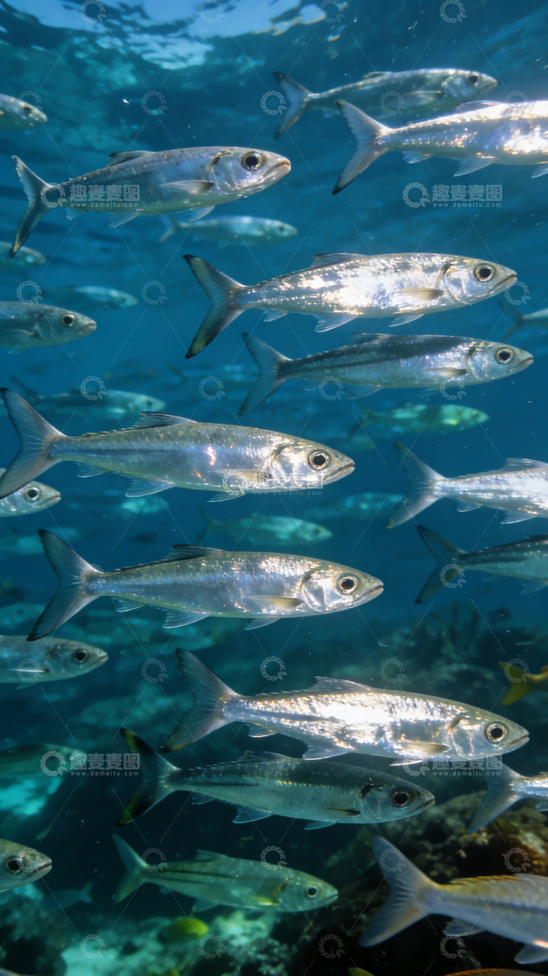 高清大图下载【趣麦麦图】海底鱼群游动景象