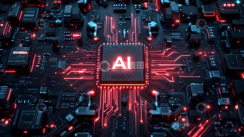 高清大图下载【趣麦麦图】科技感AI芯片电路图
