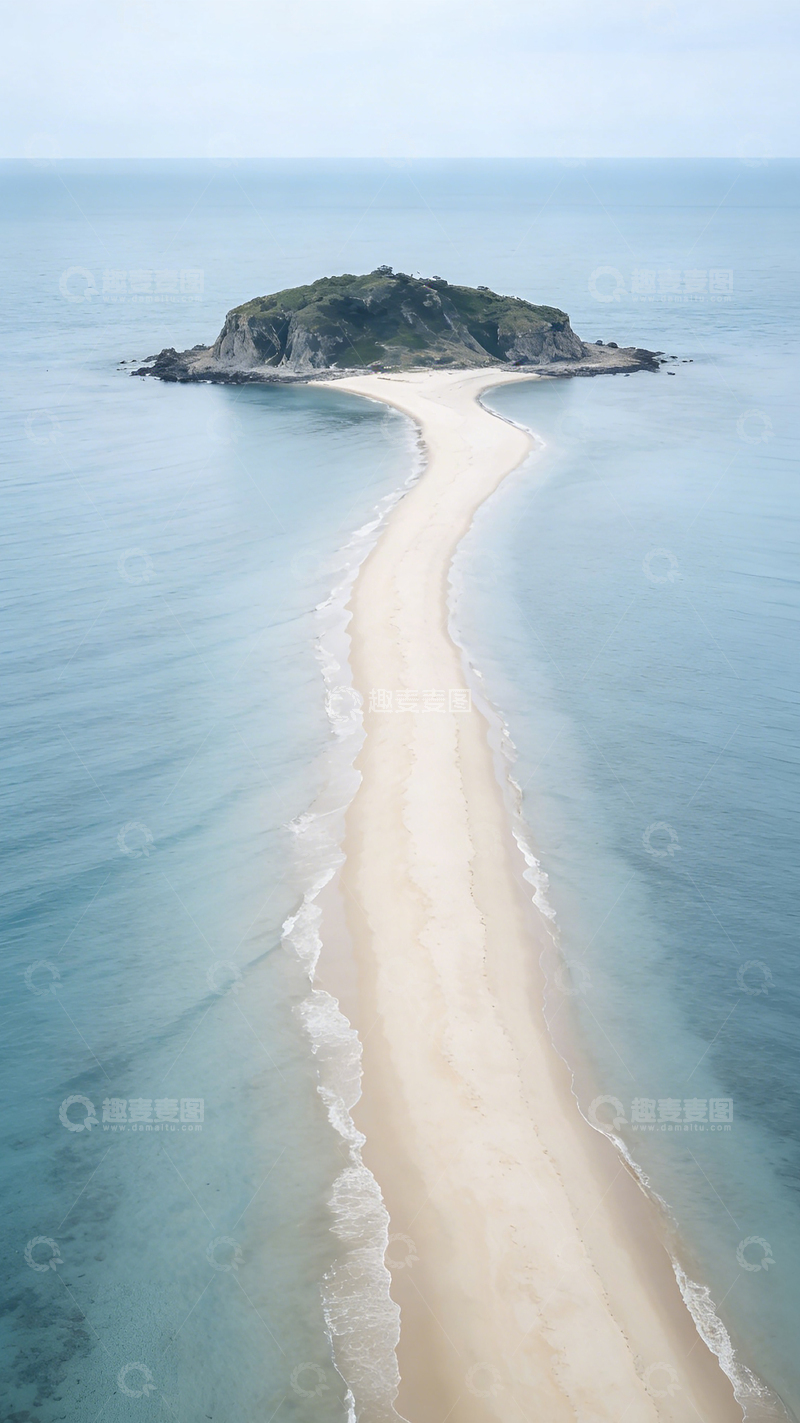 高清大图下载【趣麦麦图】海天一色沙洲景
