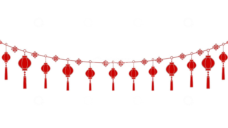 高清大图下载【趣麦麦图】灯笼流苏华丽分割线