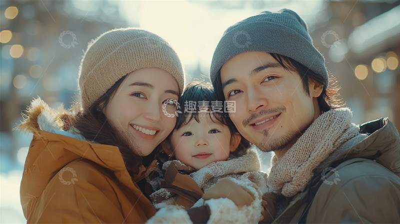 高清大图下载【趣麦麦图】冬日家庭温馨合影