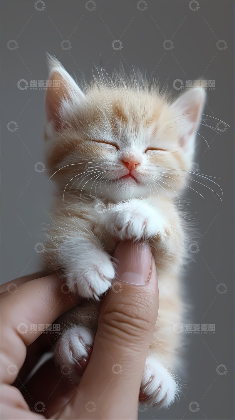 高清大图下载【趣麦麦图】温馨小猫睡觉特写摄影图片