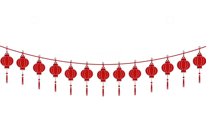 高清大图下载【趣麦麦图】梦幻红色灯笼长廊