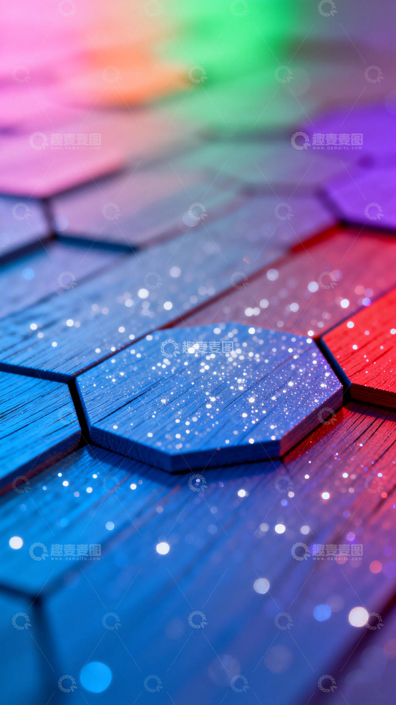 高清大图下载【趣麦麦图】色彩斑斓光影拼接创意画面