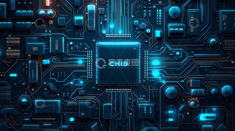 高清大图下载【趣麦麦图】-未来科技芯片设计蓝图