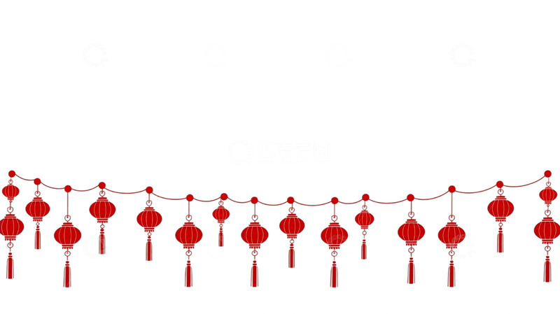 高清大图下载【趣麦麦图】灯笼流苏缤纷华丽的夜空