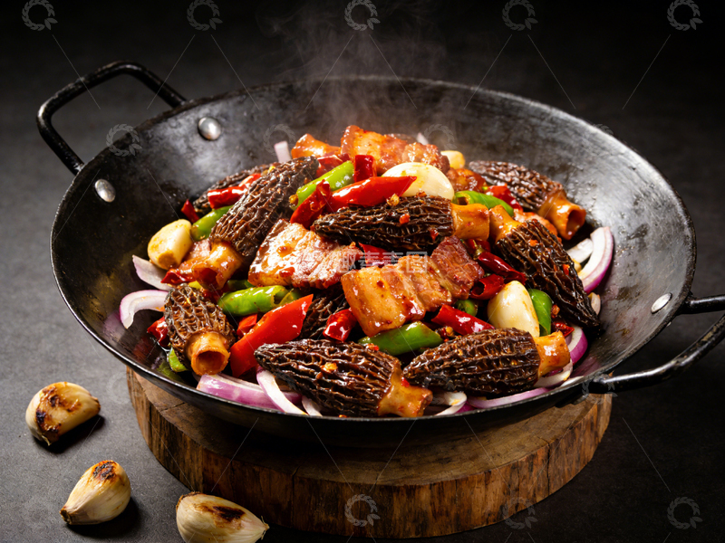 高清大图下载【趣麦麦图】香辣锅仔羊肚菌美食摄影