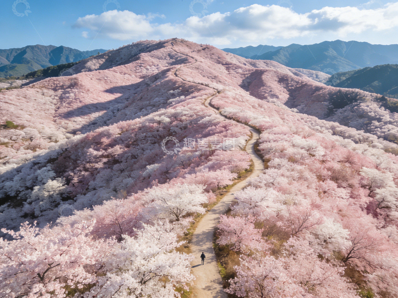 高清大图下载【趣麦麦图】樱花盛景航拍风光摄影