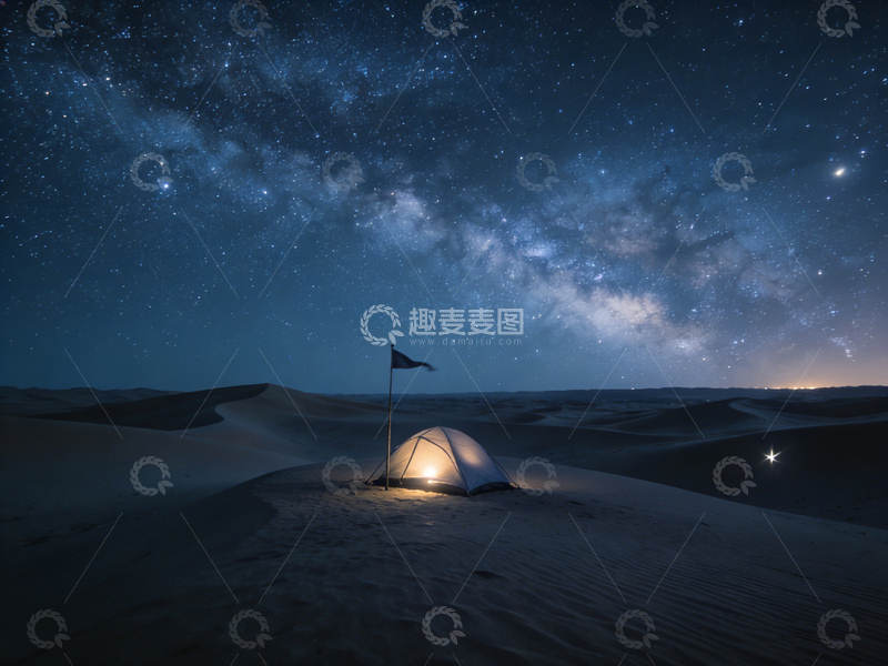 高清大图下载【趣麦麦图】星空沙漠露营风光摄影