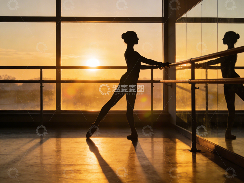 高清大图下载【趣麦麦图】舞室剪影芭蕾训练