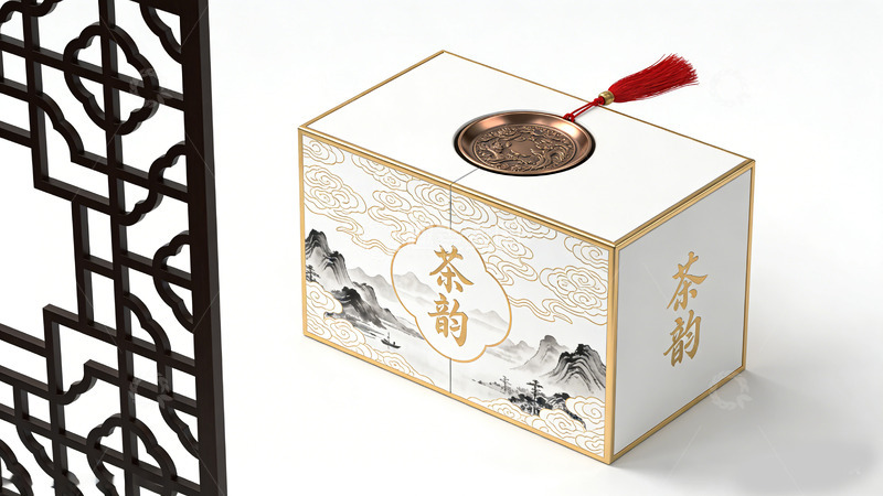 高清大图下载【趣麦麦图】中国风茶韵包装盒设计素材