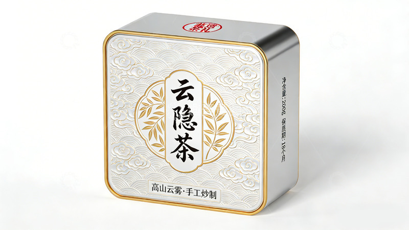 高清大图下载【趣麦麦图】云隐茶精美包装盒设计素材