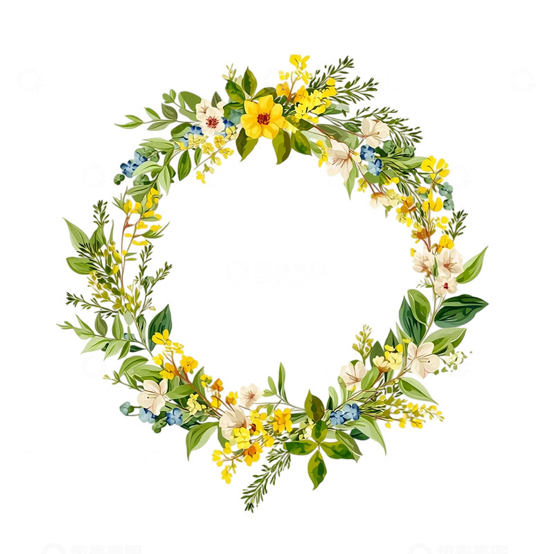 高清大图下载【趣麦麦图】春意盎然花环的诗意绽放