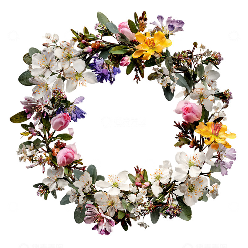 高清大图下载【趣麦麦图】绚丽花环缀满芳香梦境