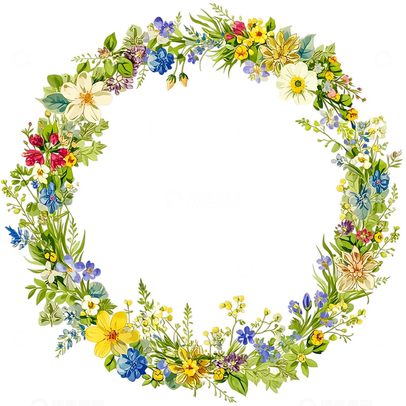 高清大图下载【趣麦麦图】春日花环缤纷盛放