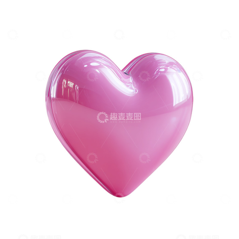 高清大图下载【趣麦麦图】粉色梦幻心形球体的奇异光影