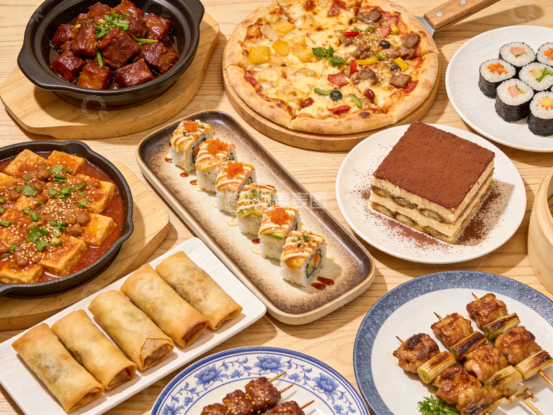高清大图下载【趣麦麦图】丰盛美食大餐摄影图片