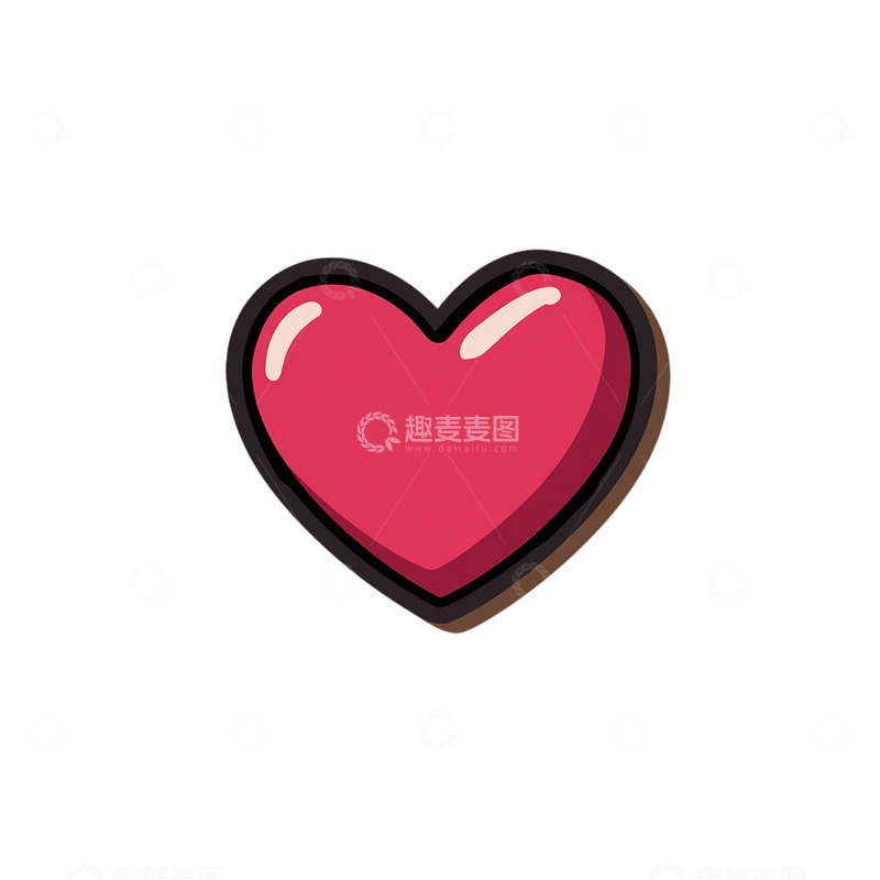 高清大图下载【趣麦麦图】爱的象征：极简风格心形图案探索