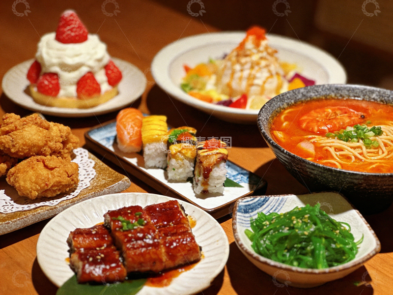 高清大图下载【趣麦麦图】【标题】日式美食大餐摄影
