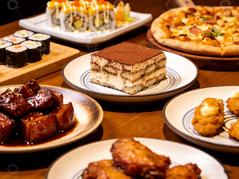 高清大图下载【趣麦麦图】美食盛宴多样化料理展示