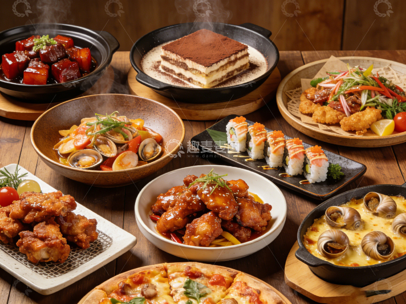 高清大图下载【趣麦麦图】美食佳肴大餐餐桌摆盘摄影