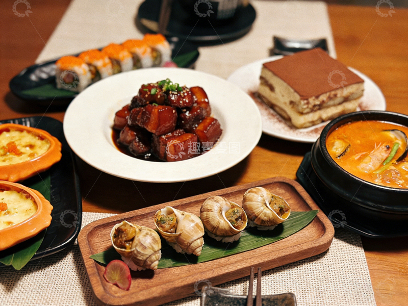 高清大图下载【趣麦麦图】亚洲美食大餐