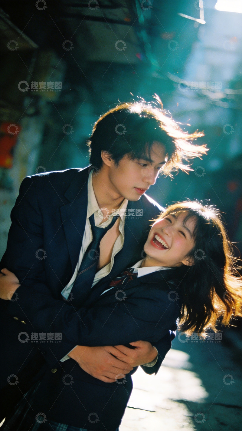 高清大图下载【趣麦麦图】昭和风格电影感高中情侣2