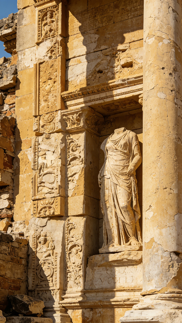 古罗马石雕遗址风光