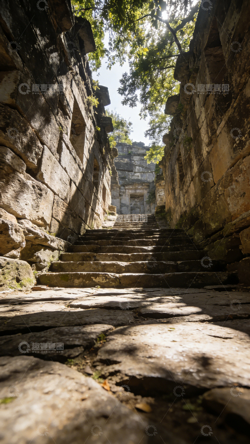 高清大图下载【趣麦麦图】古迹石阶光影之美