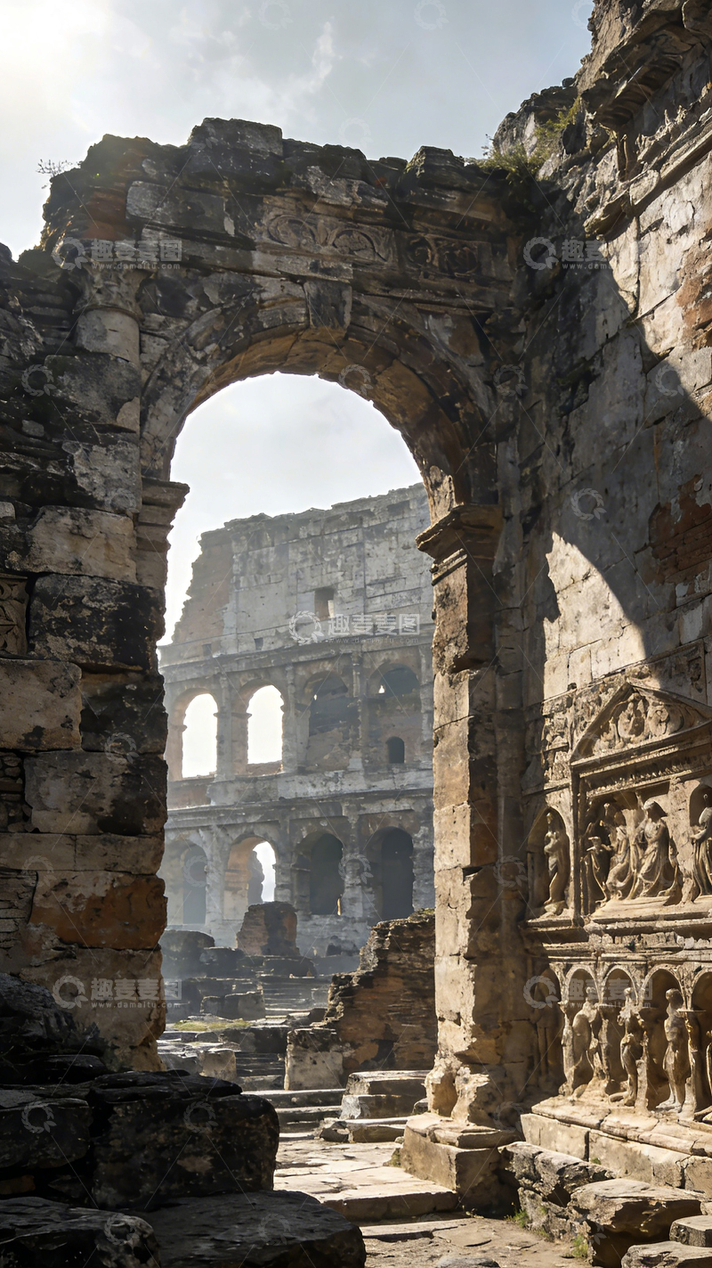高清大图下载【趣麦麦图】古罗马遗迹拱门