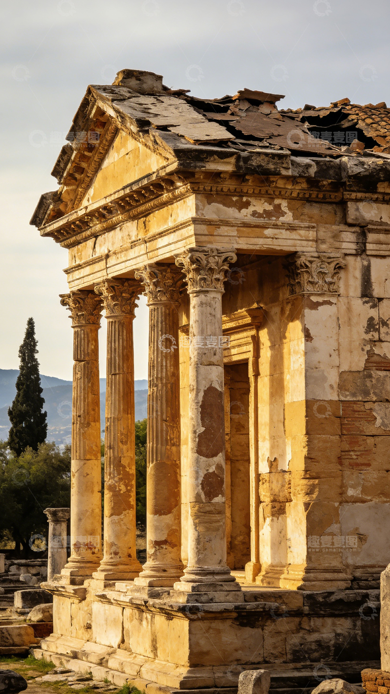 高清大图下载【趣麦麦图】古罗马废墟石柱建筑