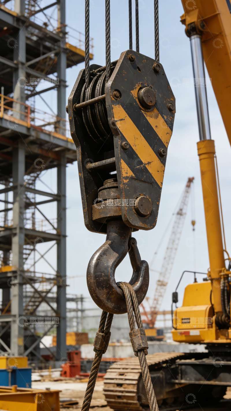 高清大图下载【趣麦麦图】建筑工地铁钩施工场景