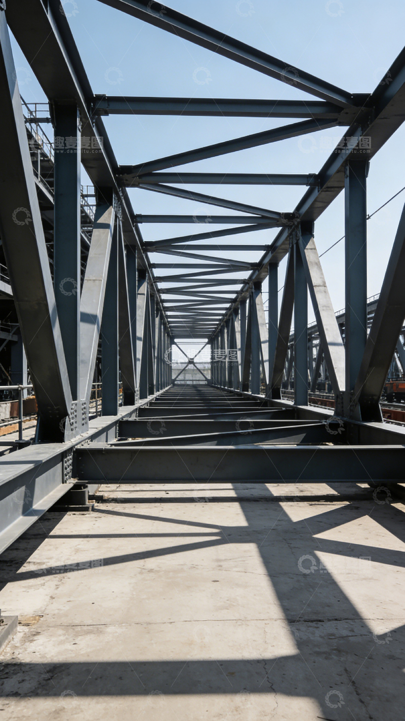 高清大图下载【趣麦麦图】钢桥结构摄影工业风桥梁建设