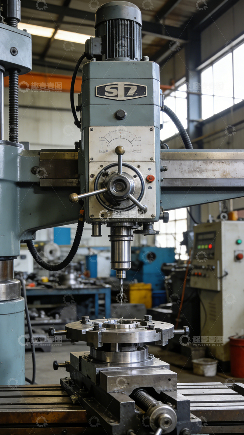 高清大图下载【趣麦麦图】工业铣床加工金属件