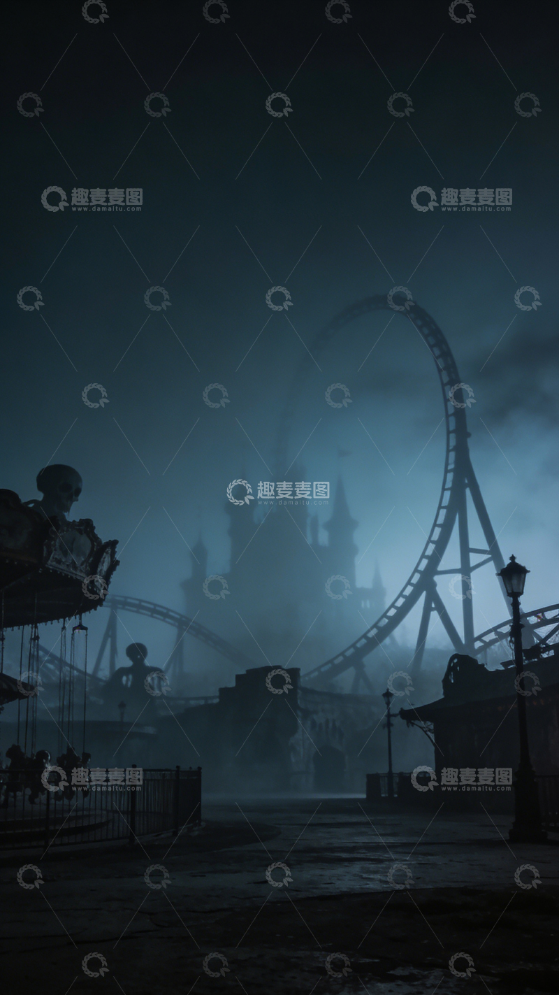 高清大图下载【趣麦麦图】神秘游乐园夜景
