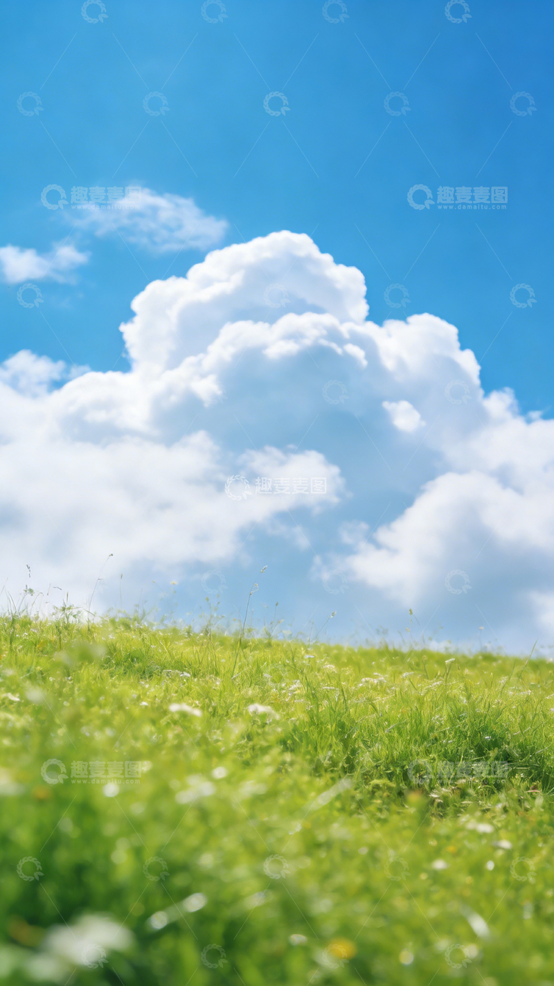 高清大图下载【趣麦麦图】蓝天白云草地风光