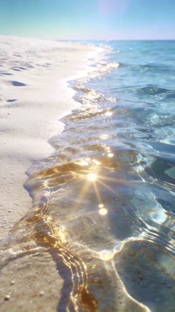 阳光沙滩海浪美景壁纸