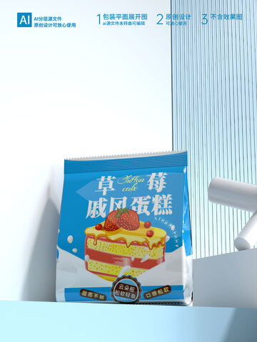 糕点戚风蛋糕食品包装设计