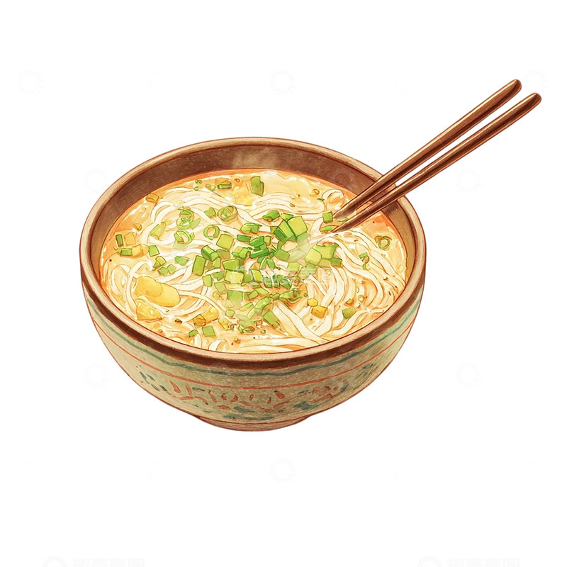 高清大图下载【趣麦麦图】茶香袅袅的古典瓷碗盛汤