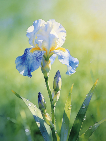 蓝白相间的鸢尾花