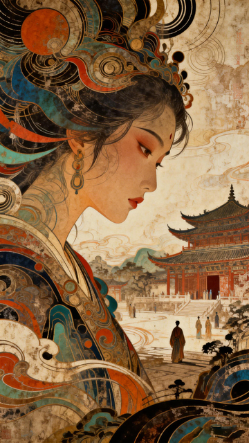古风仕女宫廷装饰画