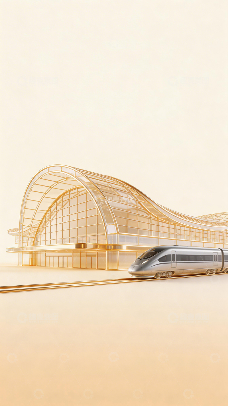高清大图下载【趣麦麦图】未来感高铁车站设计图